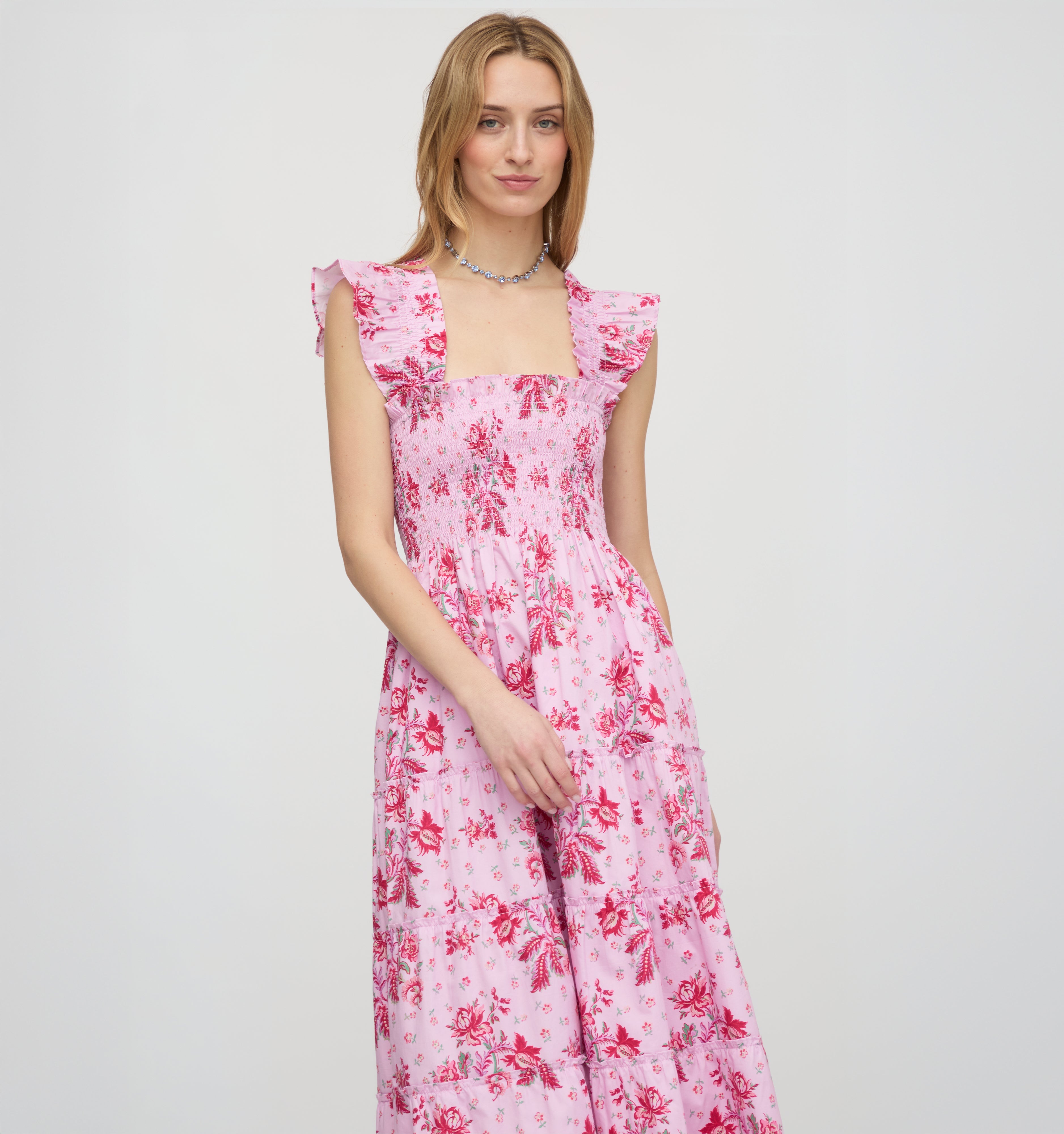 The Ellie Nap Dress in Pink Delft Bouquet