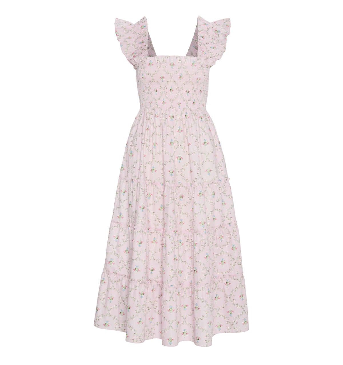 The Ellie Nap Dress in Light Pink Trellis