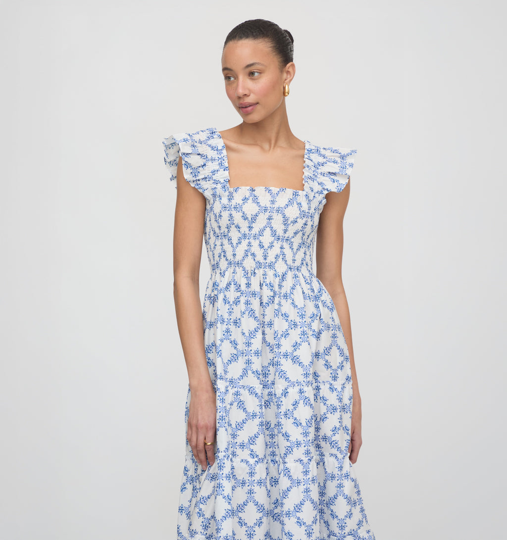 The Ellie Nap Dress in Blue Marigold Block XXXXL