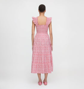 The Ellie Nap Dress in Patchwork Doily Heart Red