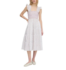 The Ellie Nap Dress in White Poppy Half Drop