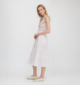 The Ellie Nap Dress in White Poppy Half Drop