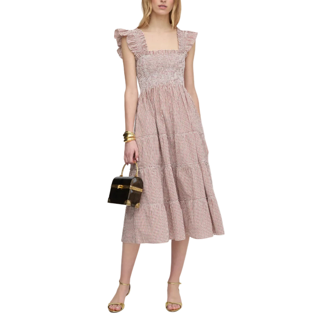 The Ellie Nap Dress in Cognac Gingham