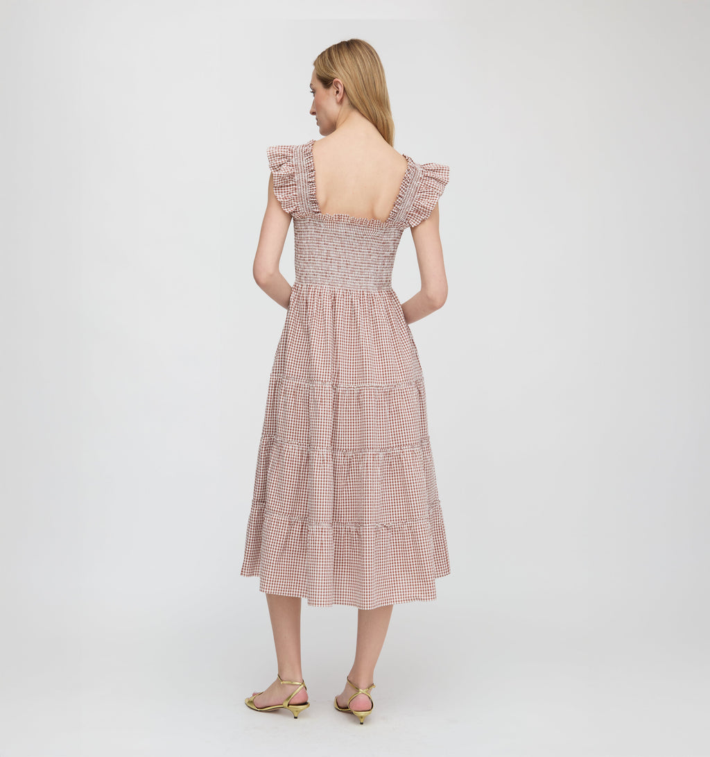 The Ellie Nap Dress in Cognac Gingham