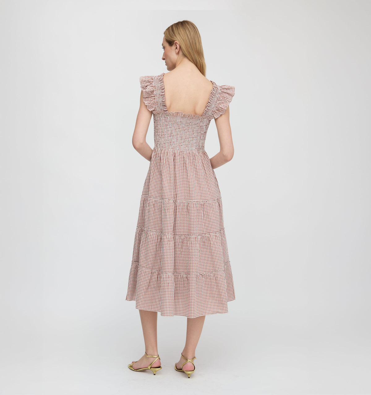 The Ellie Nap Dress in Cognac Gingham