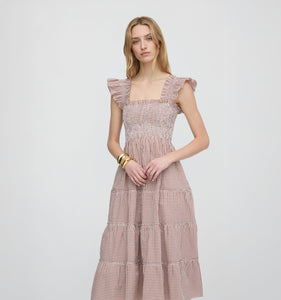 The Ellie Nap Dress in Cognac Gingham