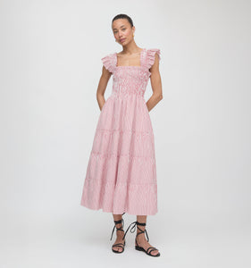 The Ellie Nap Dress in Red Ticking Stripe