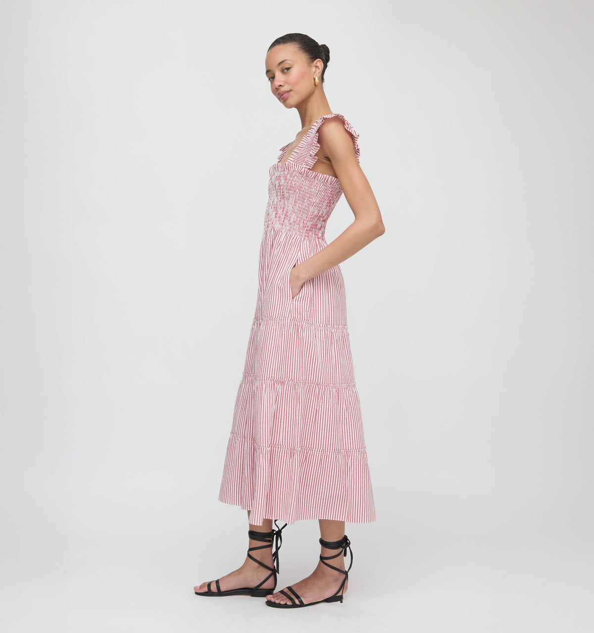 The Ellie Nap Dress in Red Ticking Stripe