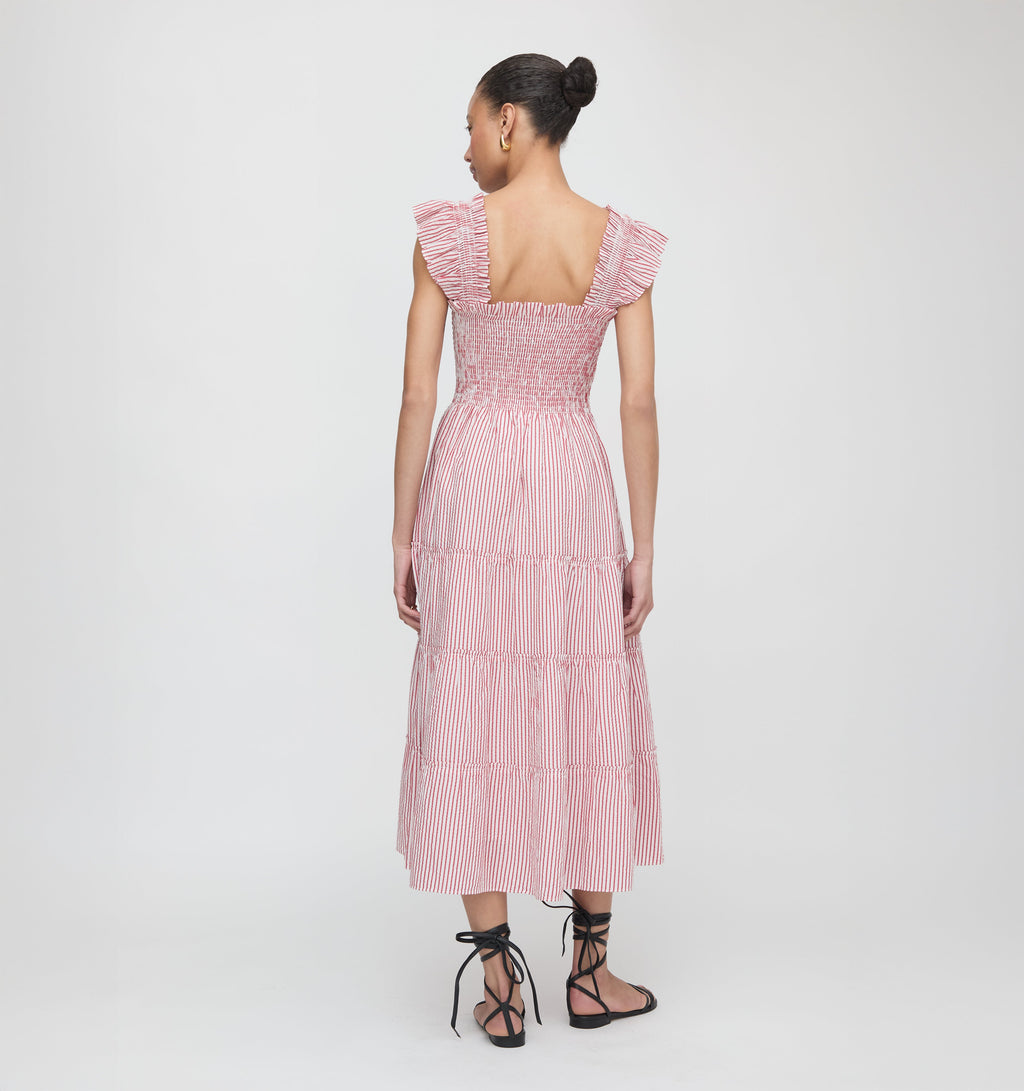 The Ellie Nap Dress in Red Ticking Stripe