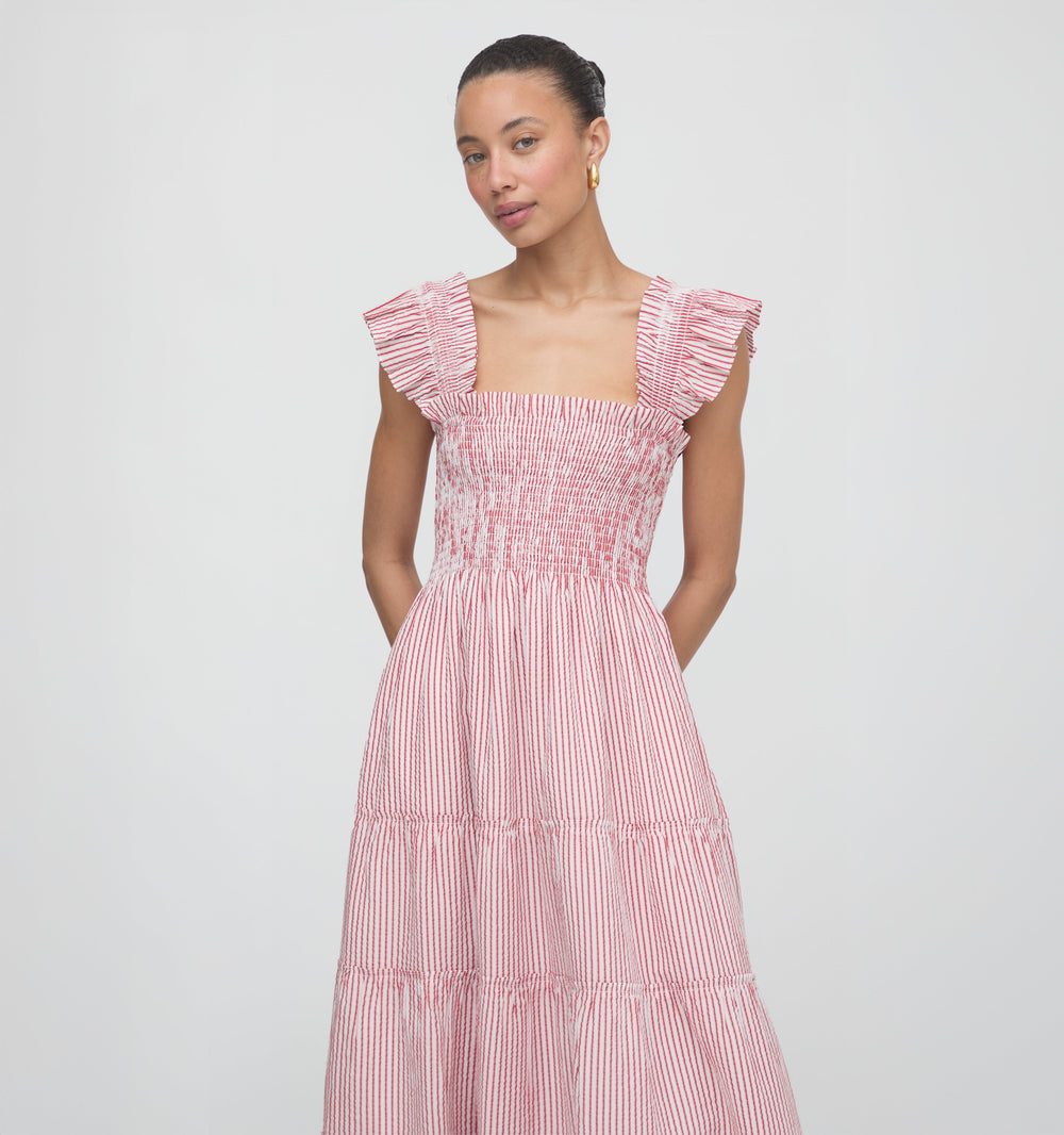 The Ellie Nap Dress in Red Ticking Stripe