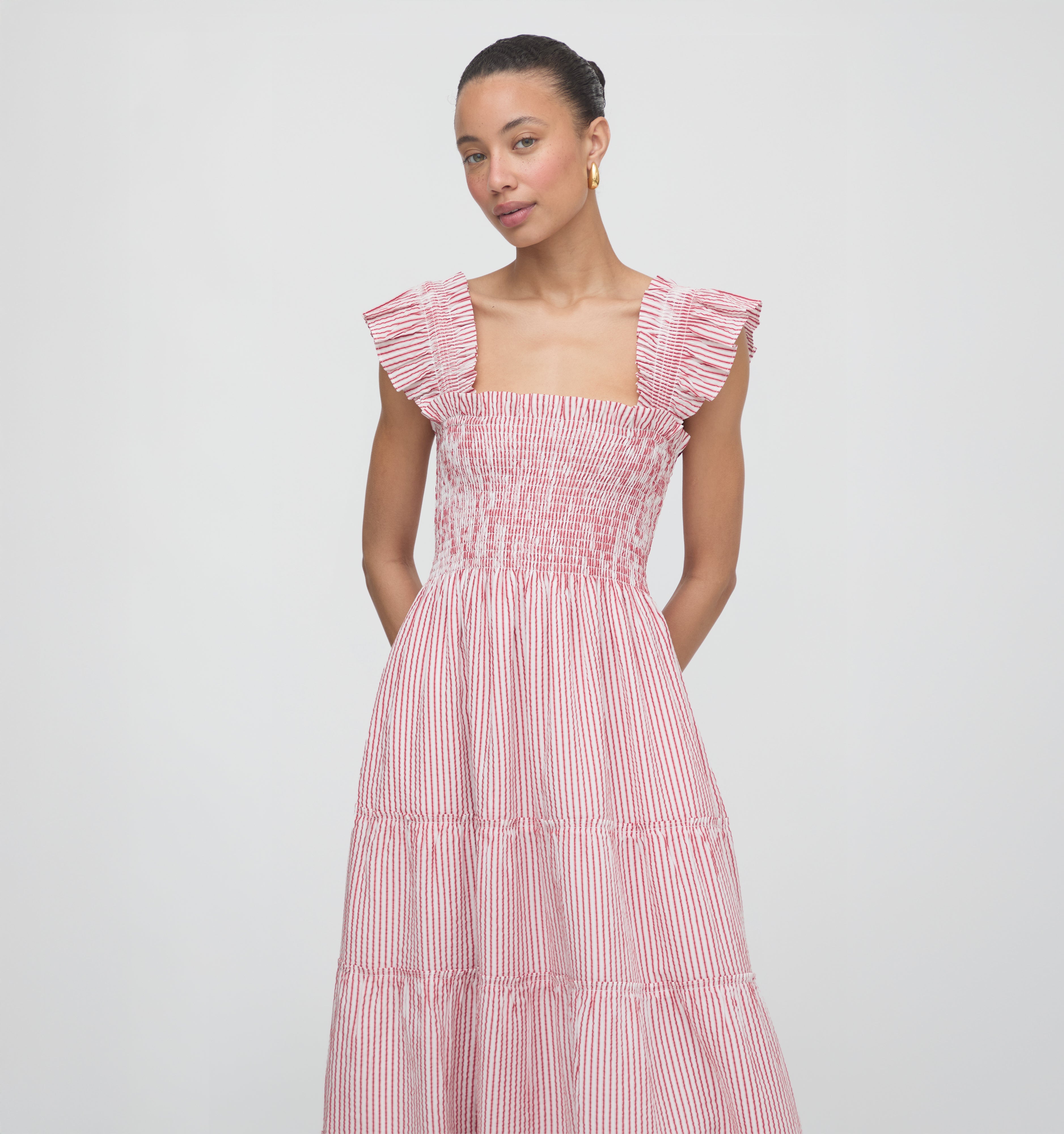 The Ellie Nap Dress in Red Ticking Stripe