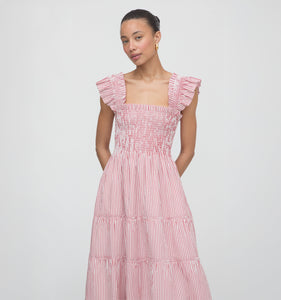 The Ellie Nap Dress in Red Ticking Stripe