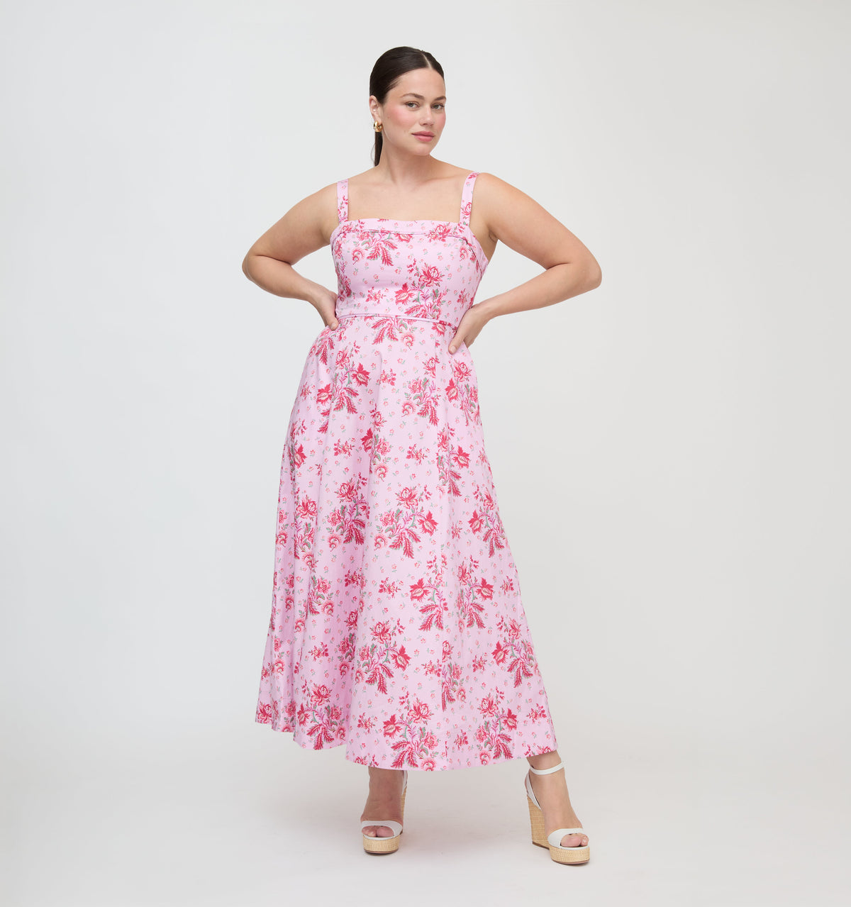 The Ezra Dress in Pink Delft Bouquet