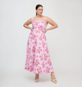 The Ezra Dress in Pink Delft Bouquet