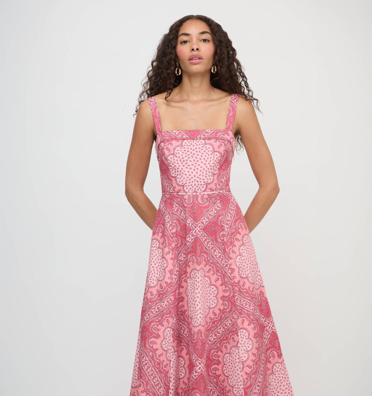 The Ezra Dress in Berry Paisley Scarf