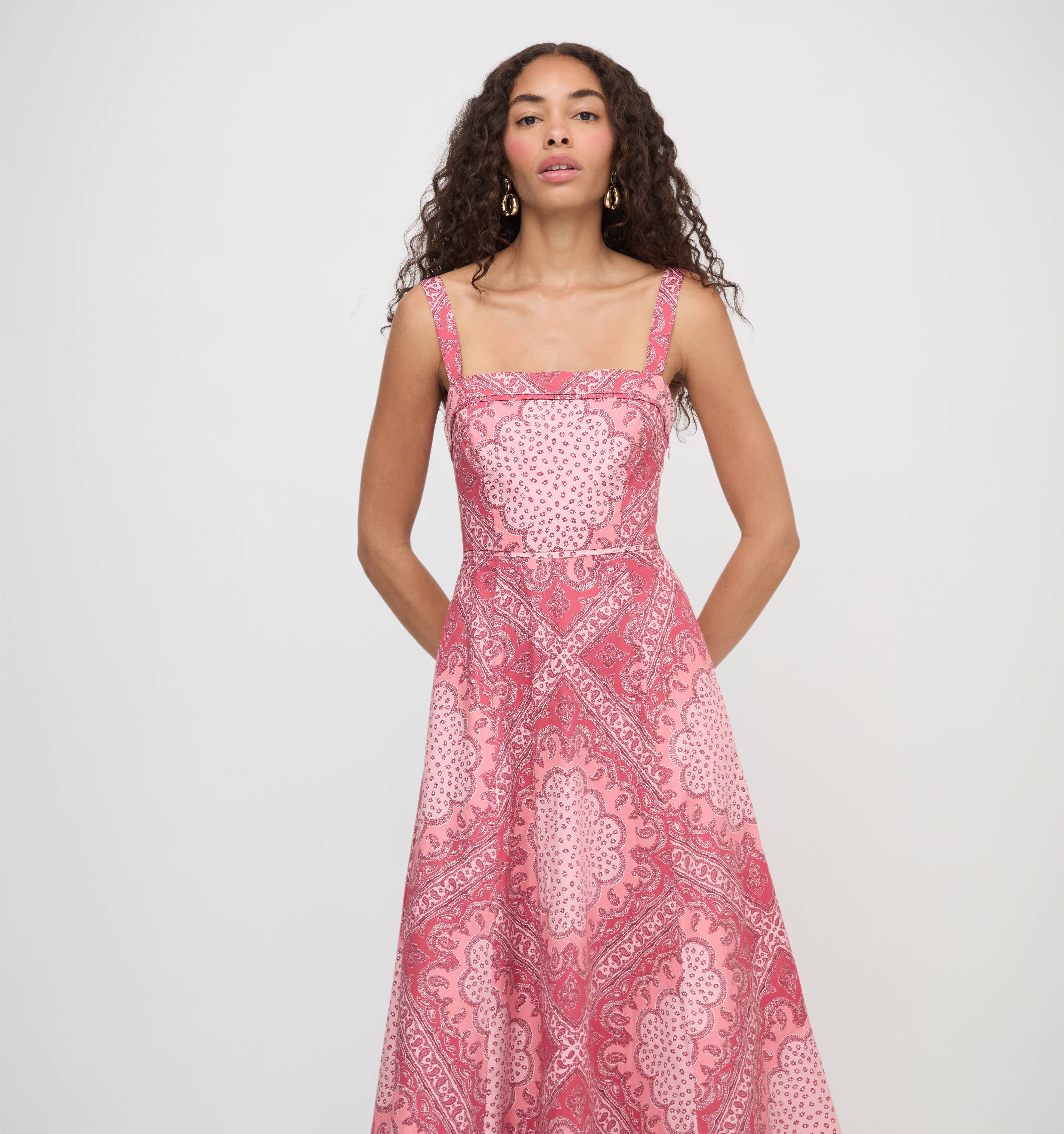 The Ezra Dress in Berry Paisley Scarf