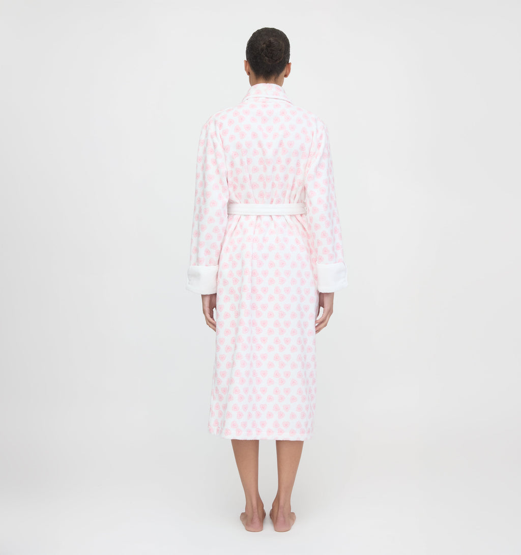 The Hotel Robe in Doily Heart Pink