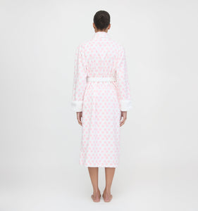 The Hotel Robe in Doily Heart Pink