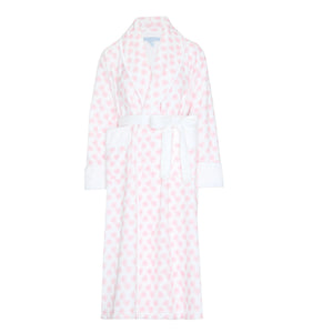 The Hotel Robe in Doily Heart Pink