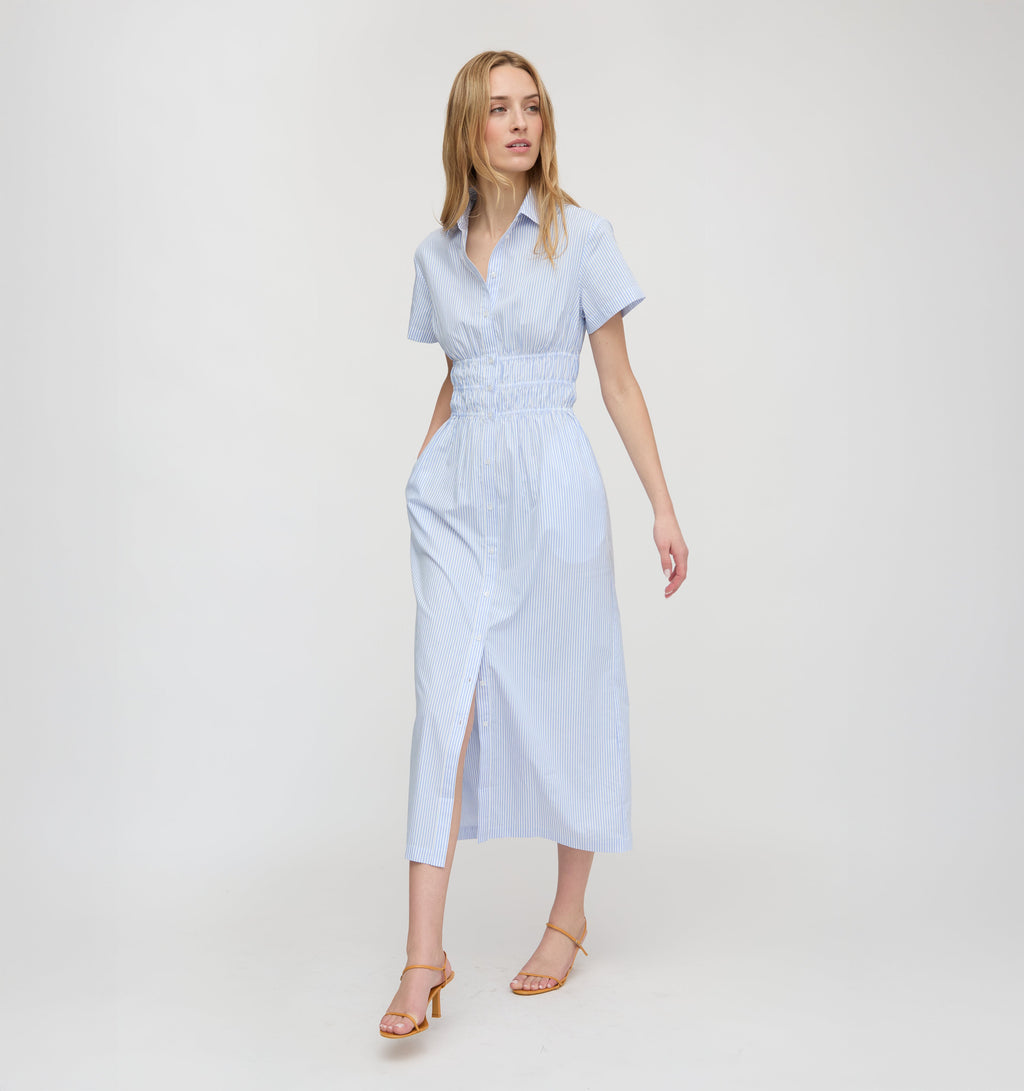 The Jamie Nap Dress in Blue/White Stripe