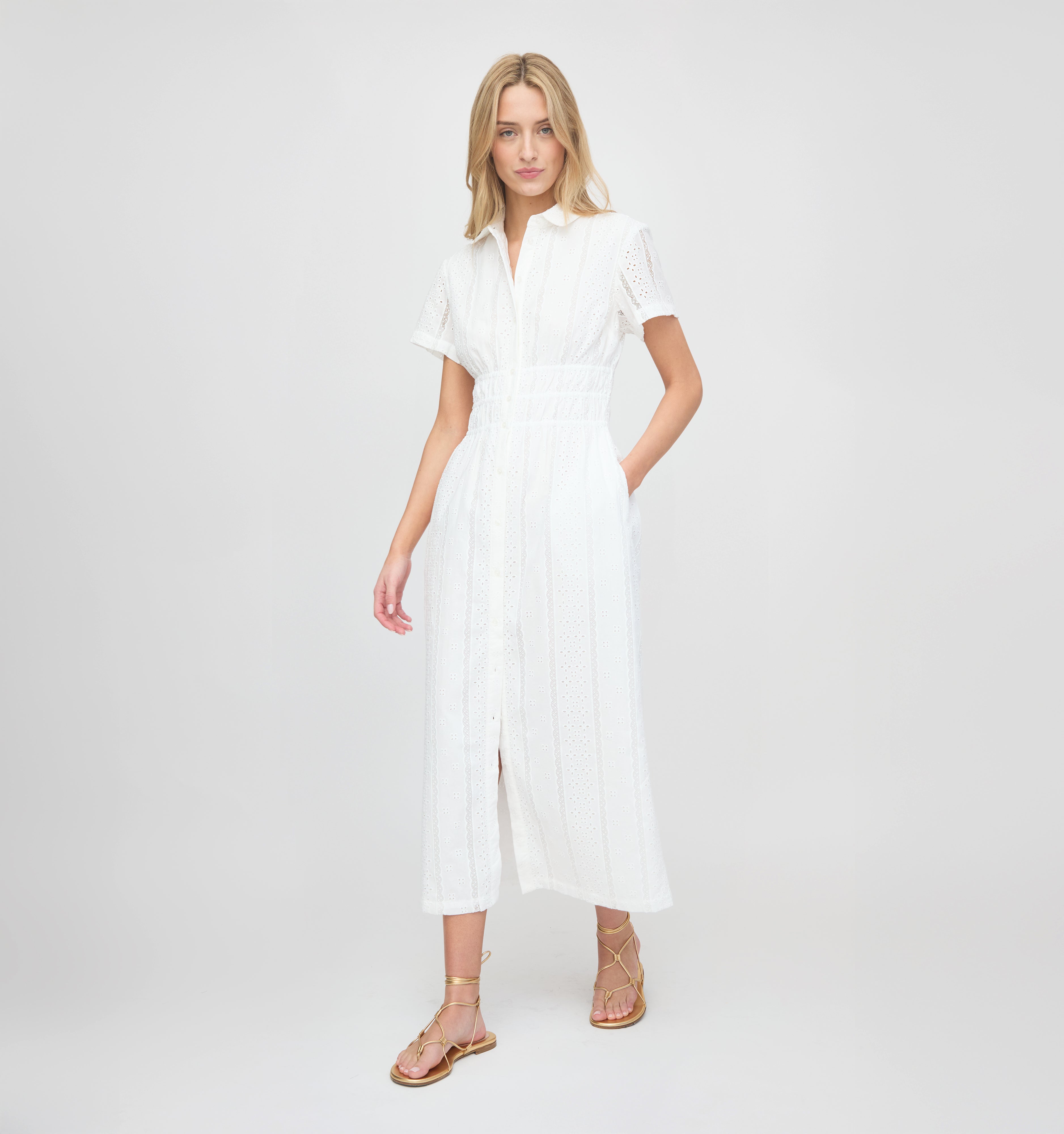 The Jamie Nap Dress in White Broderie Voile