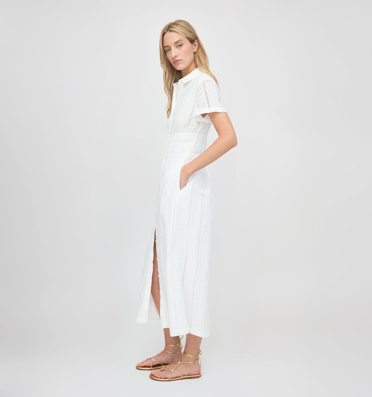 The Jamie Nap Dress in White Broderie Voile