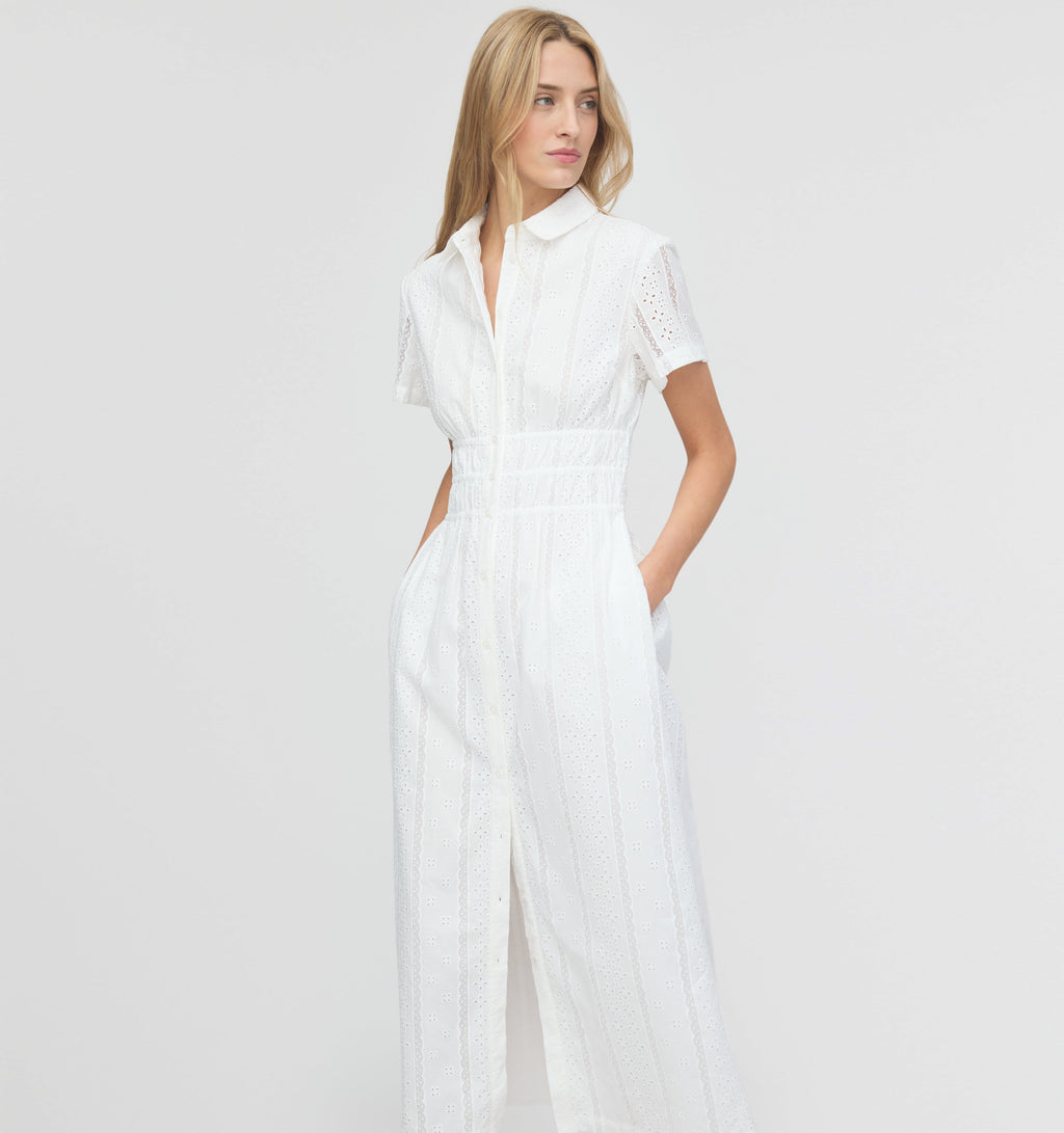 The Jamie Nap Dress in White Broderie Voile