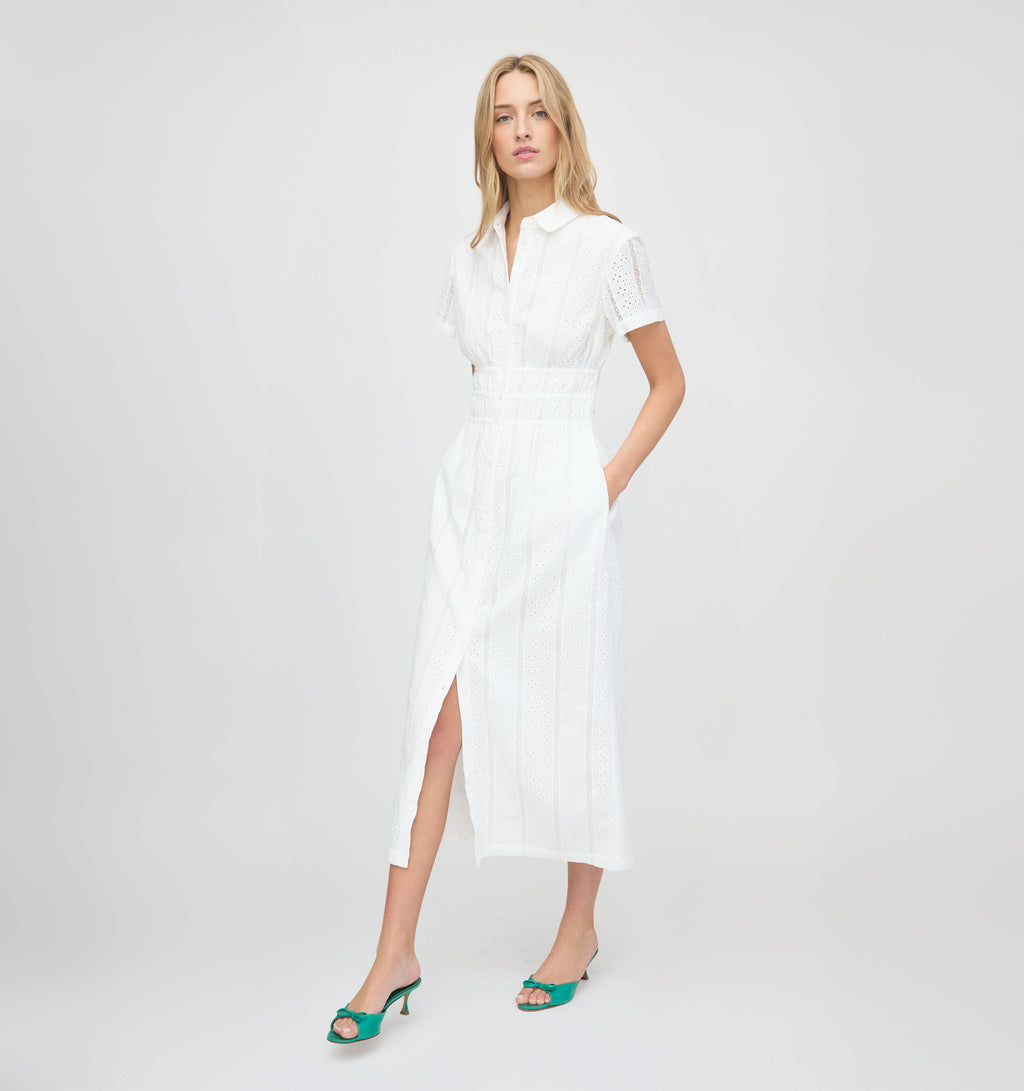 The Jamie Nap Dress in White Broderie Voile