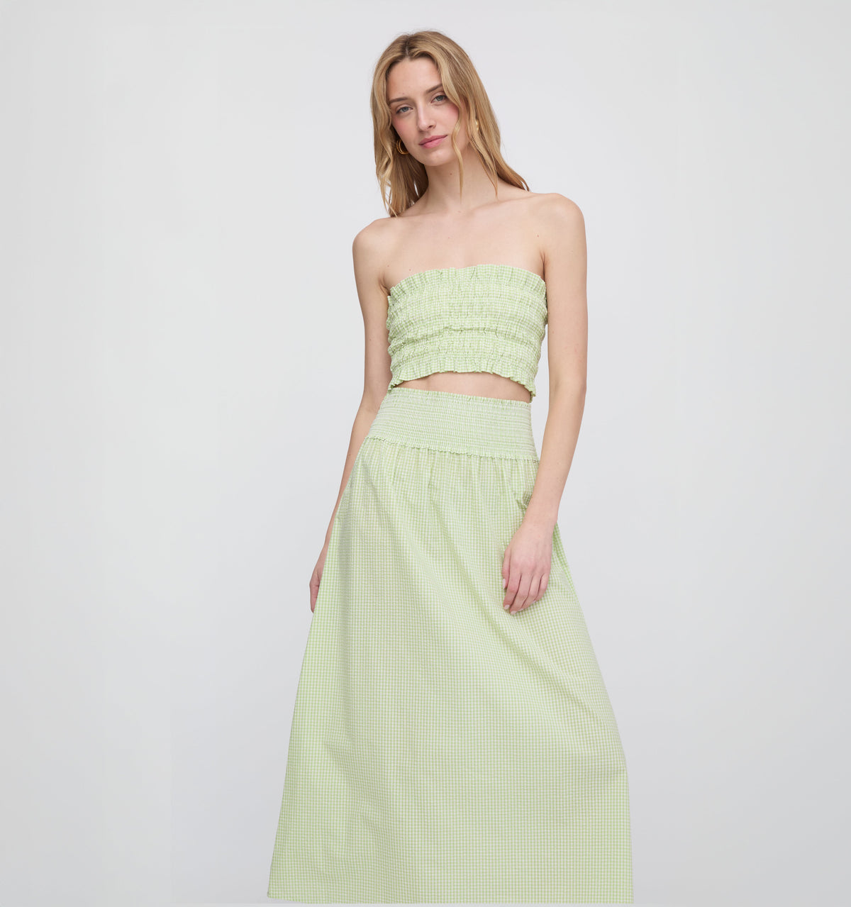 The June Nap Top in Lime Gingham