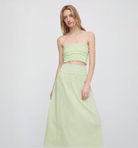 The Delphine Nap Skirt in Lime Gingham