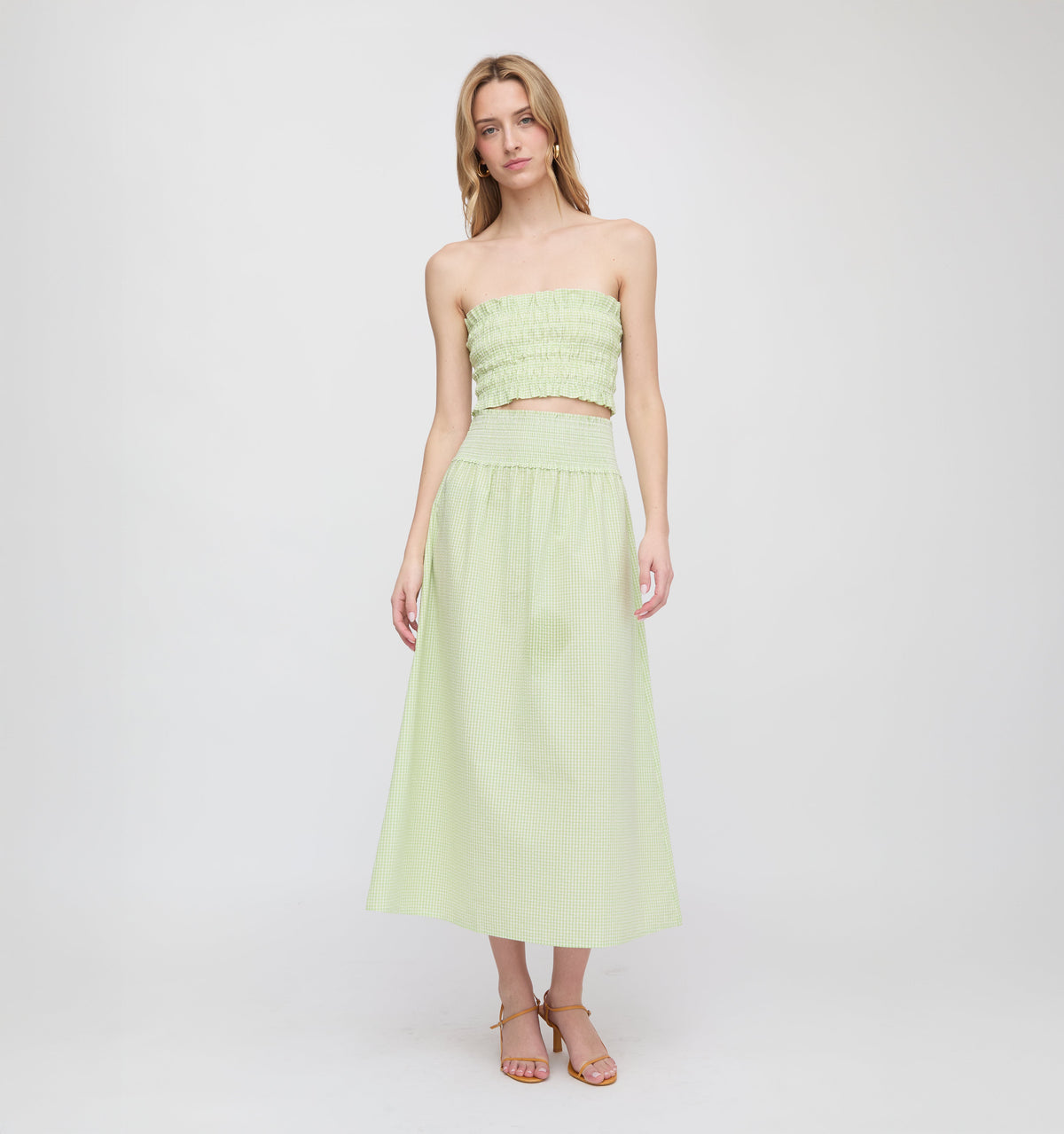The June Nap Top in Lime Gingham