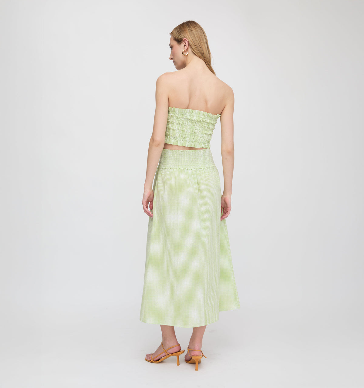 The Delphine Nap Skirt in Lime Gingham