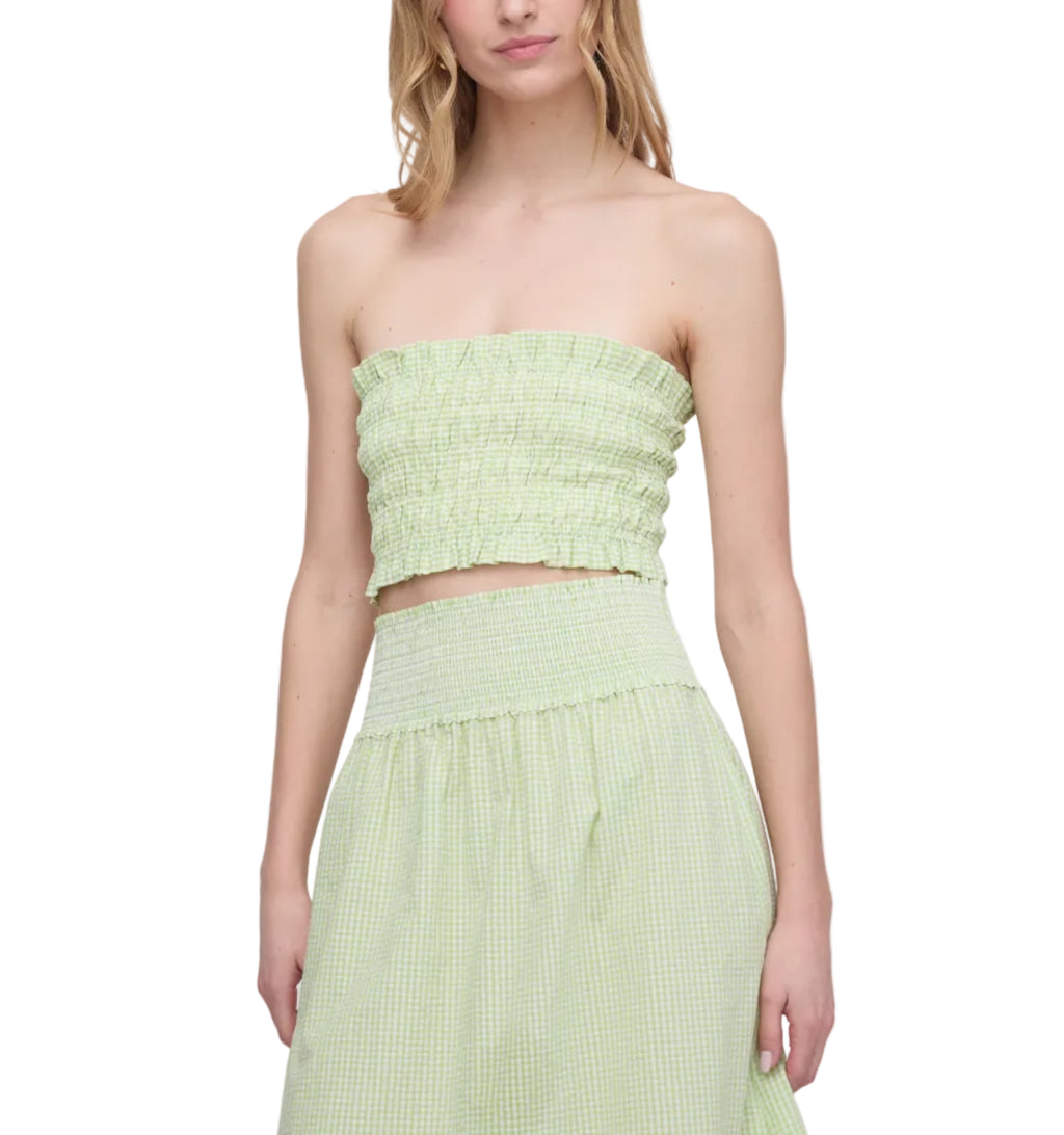The June Nap Top in Lime Gingham