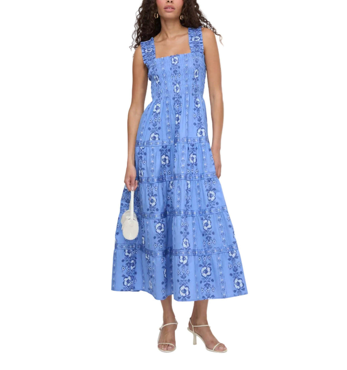 The Kimmy Nap Dress in Blue Arcadia Border
