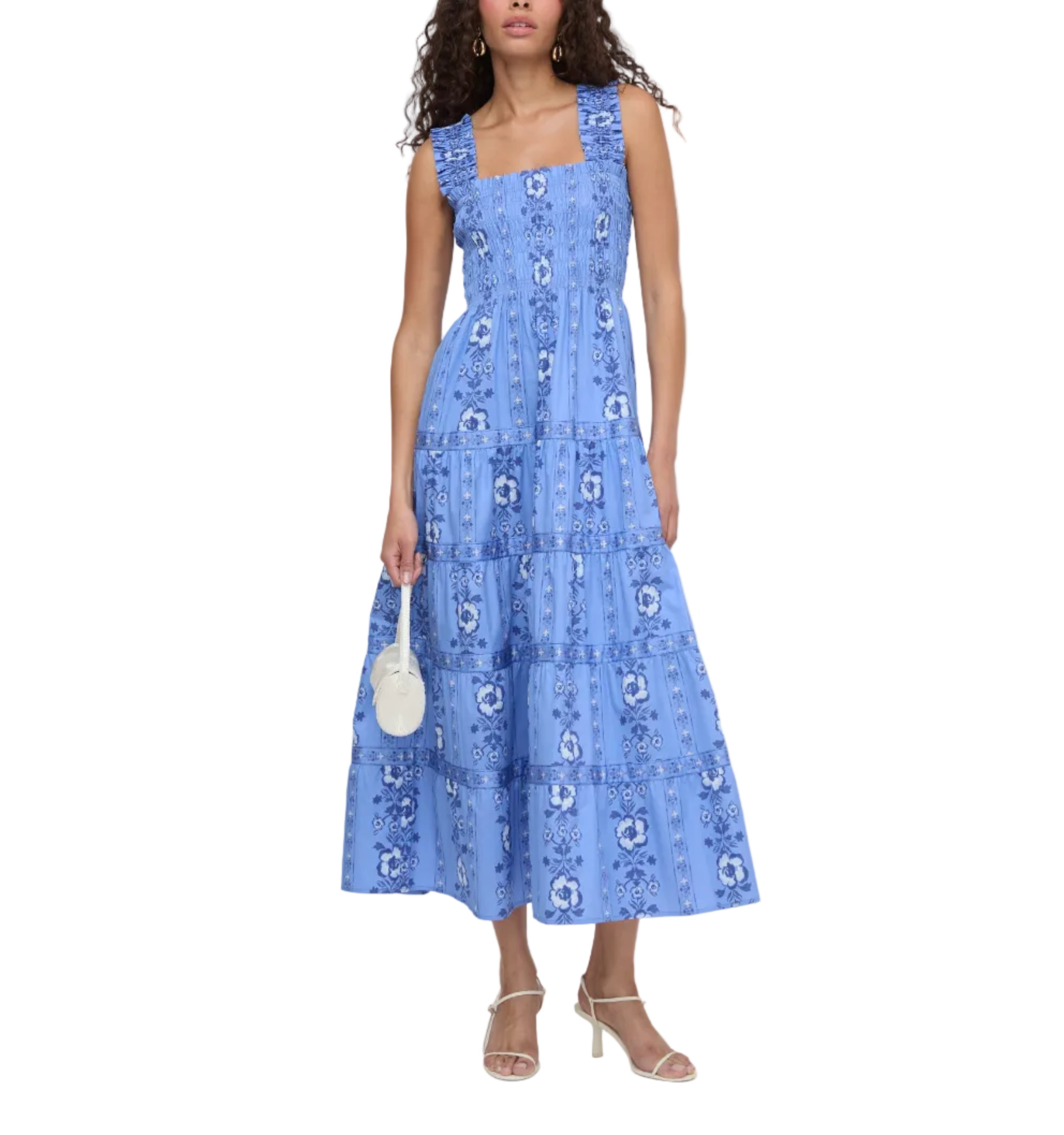 The Kimmy Nap Dress in Blue Arcadia Border