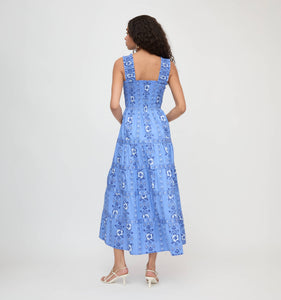 The Kimmy Nap Dress in Blue Arcadia Border