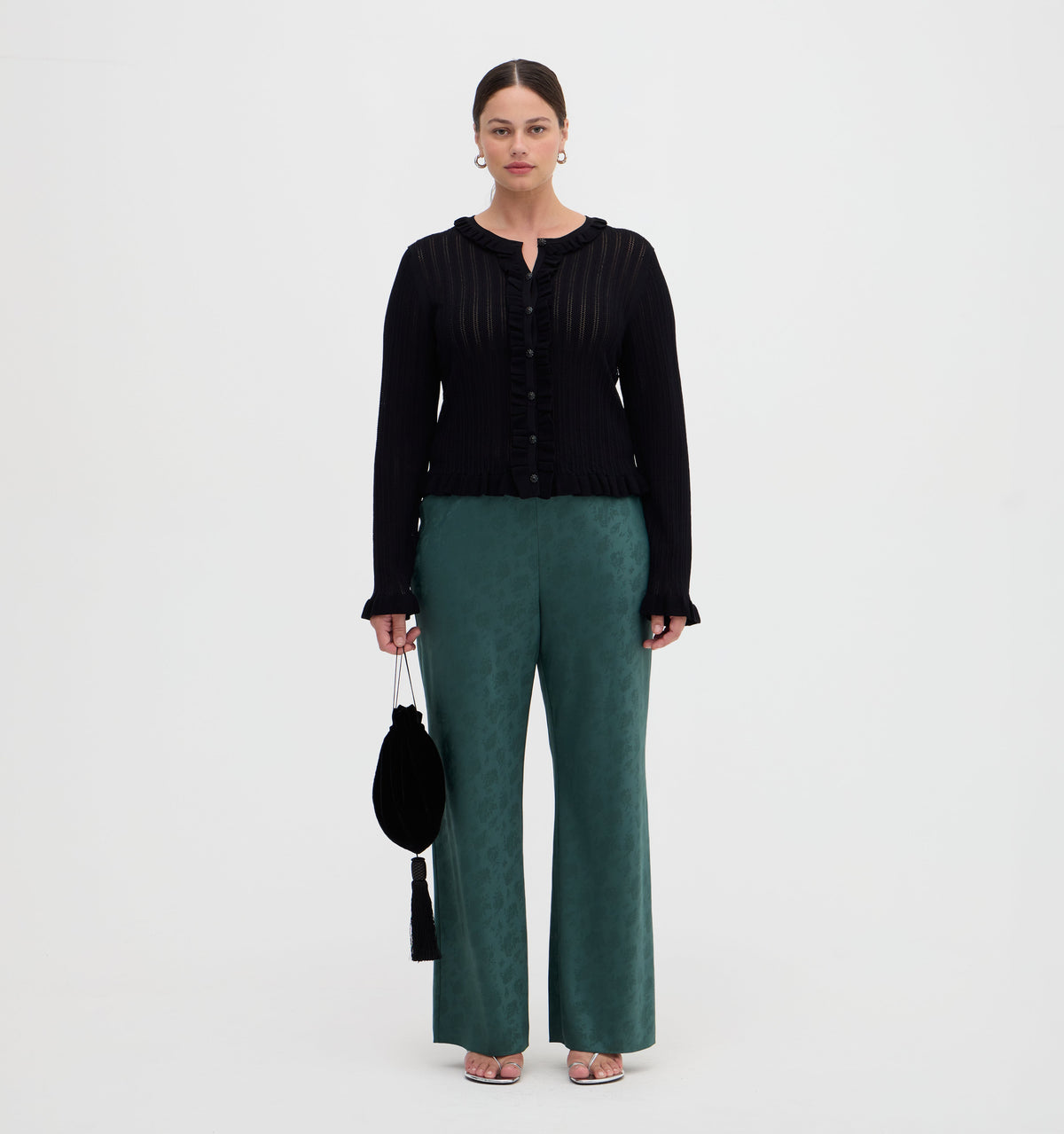 The Beverly Pant in Jadeite Floral Jacquard