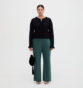 The Beverly Pant in Jadeite Floral Jacquard