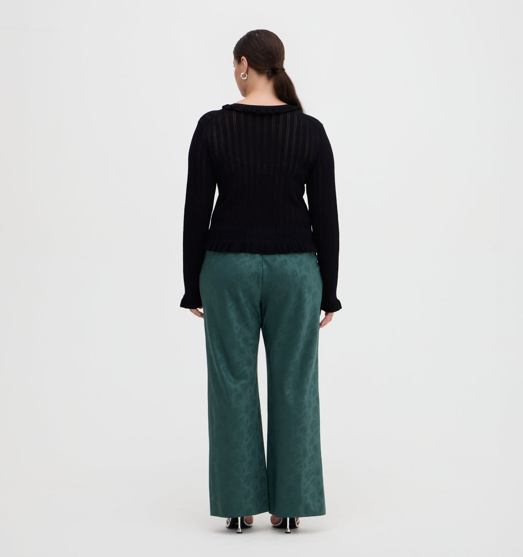 The Beverly Pant in Jadeite Floral Jacquard