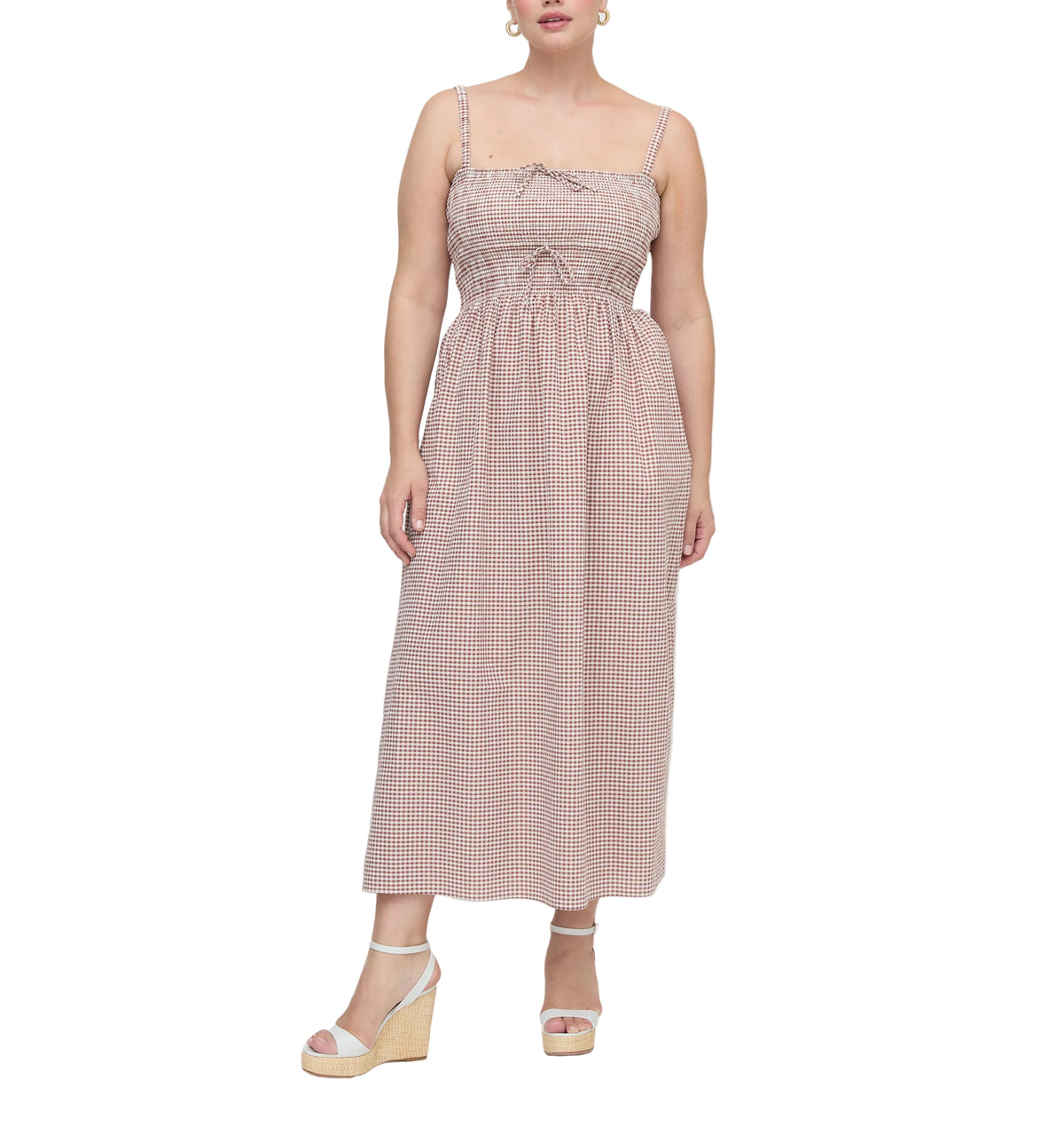 The Larissa Nap Dress in Cognac Gingham