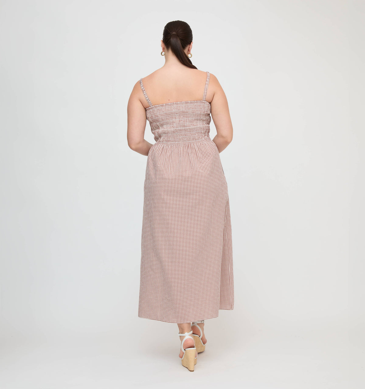 The Larissa Nap Dress in Cognac Gingham