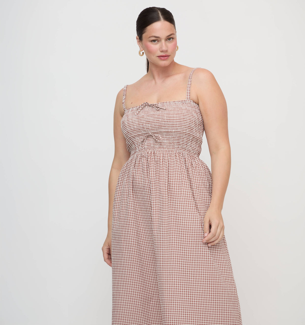The Larissa Nap Dress in Cognac Gingham
