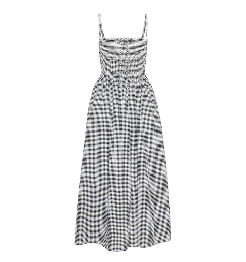 The Larissa Nap Dress in Black & Sand Gingham