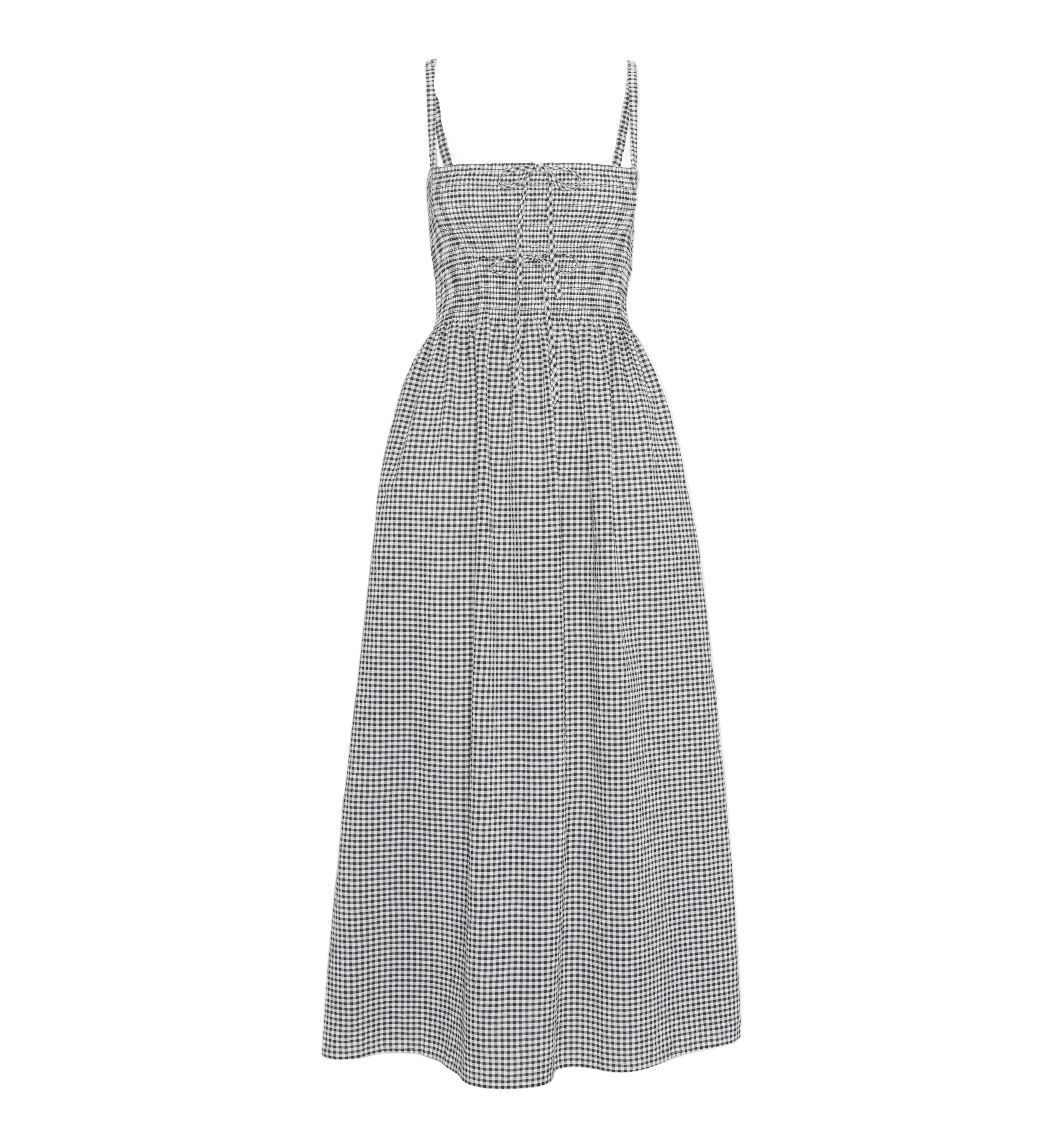 The Larissa Nap Dress in Black & Sand Gingham