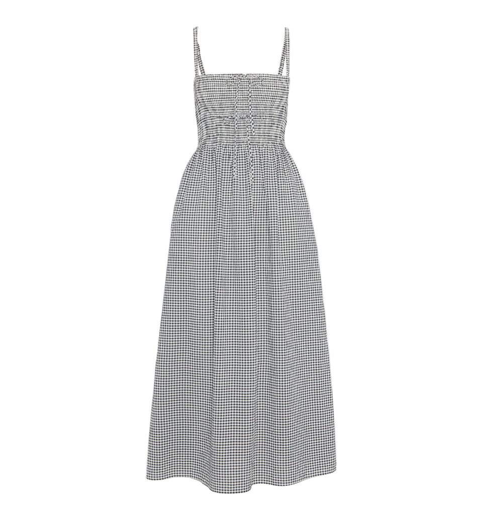 The Larissa Nap Dress in Black & Sand Gingham