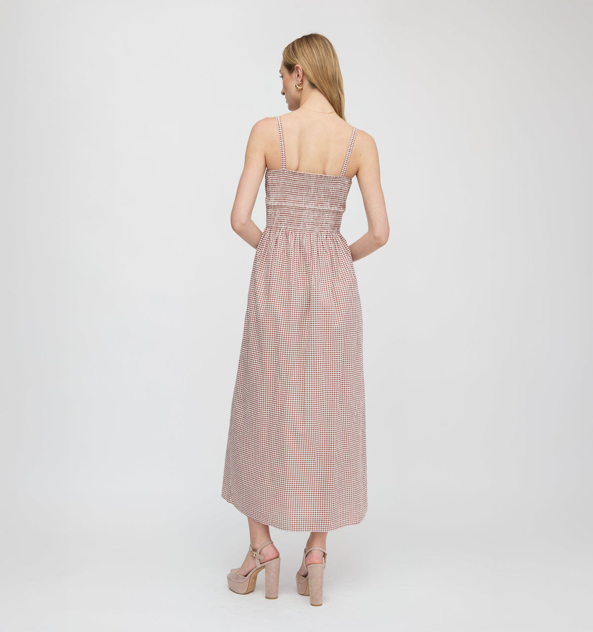 The Larissa Nap Dress in Cognac Gingham