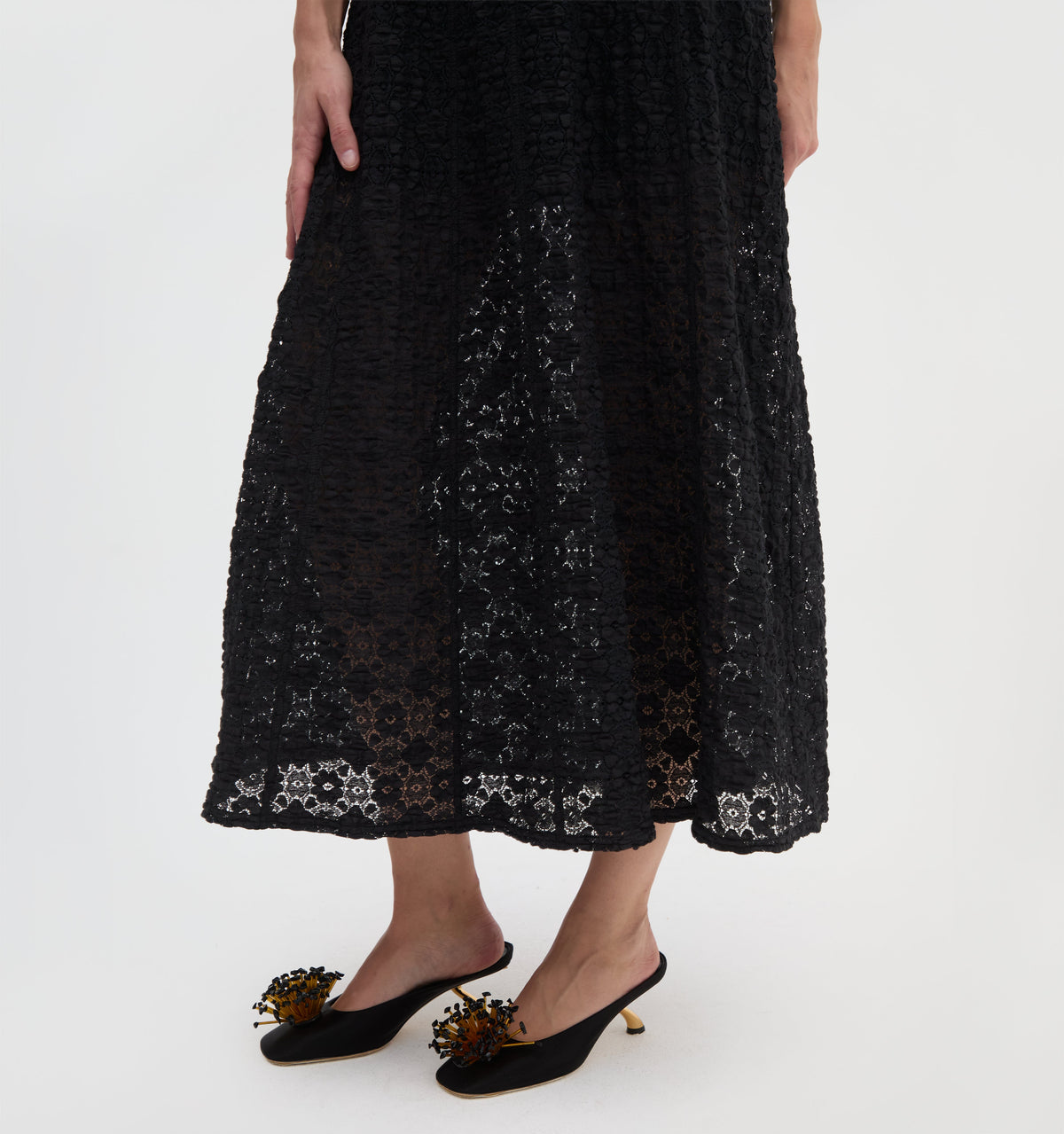 The Leanne Dress in Black Stretch Lace