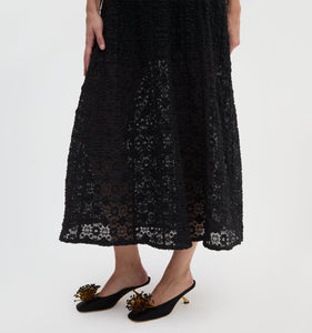 The Leanne Dress in Black Stretch Lace