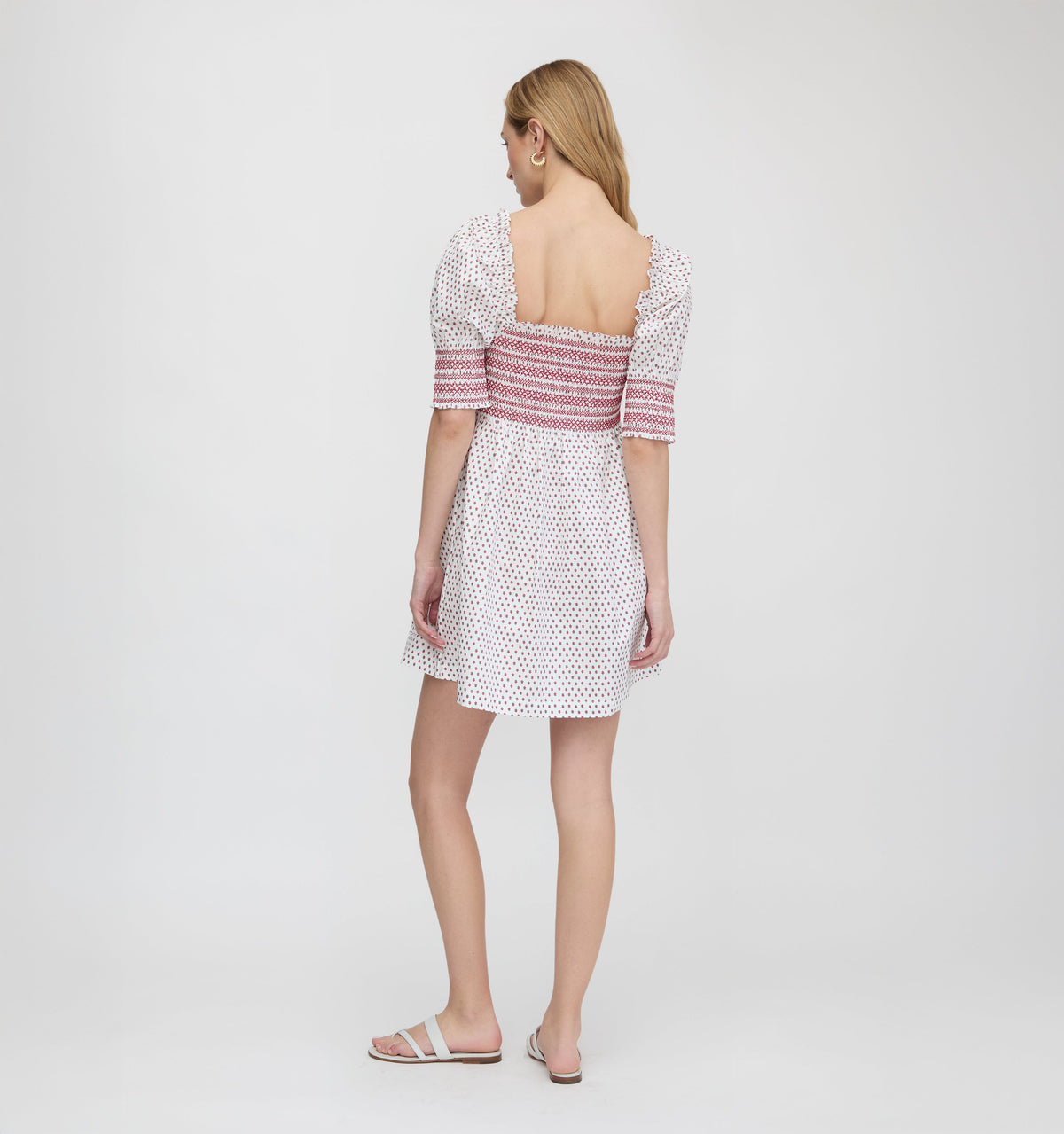 The Lila Nap Dress in White Poppy Half Drop