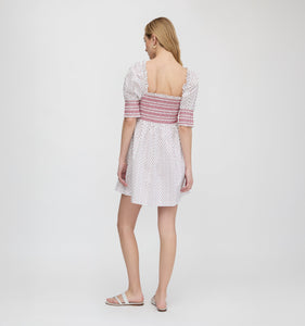 The Lila Nap Dress in White Poppy Half Drop